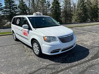 United Cab South Bend taxi van used for O'Hare airport runs