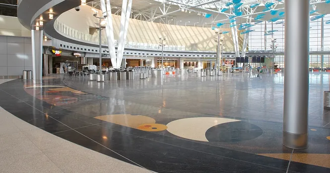 Airport terminal concourse — United Cab South Bend airport shuttle service